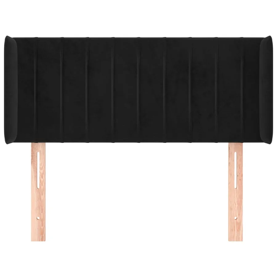 Tête de lit avec oreilles Noir 103x16x78/88 cm Velours - 3