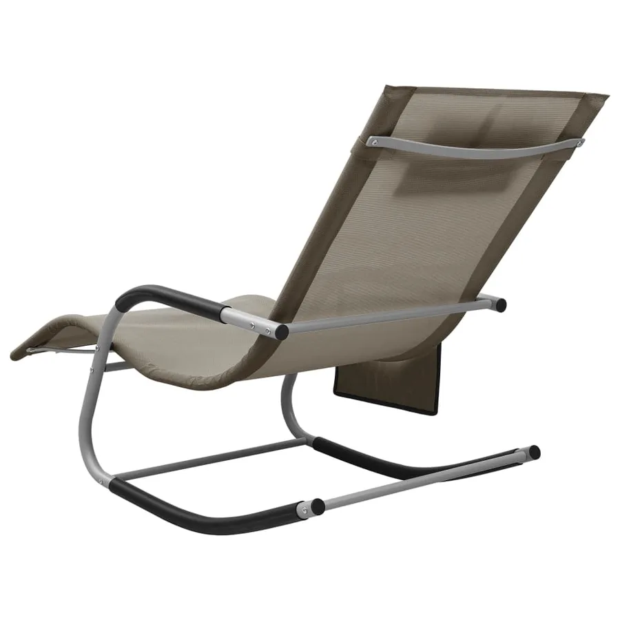 Chaise longue textilène crème et gris - 18