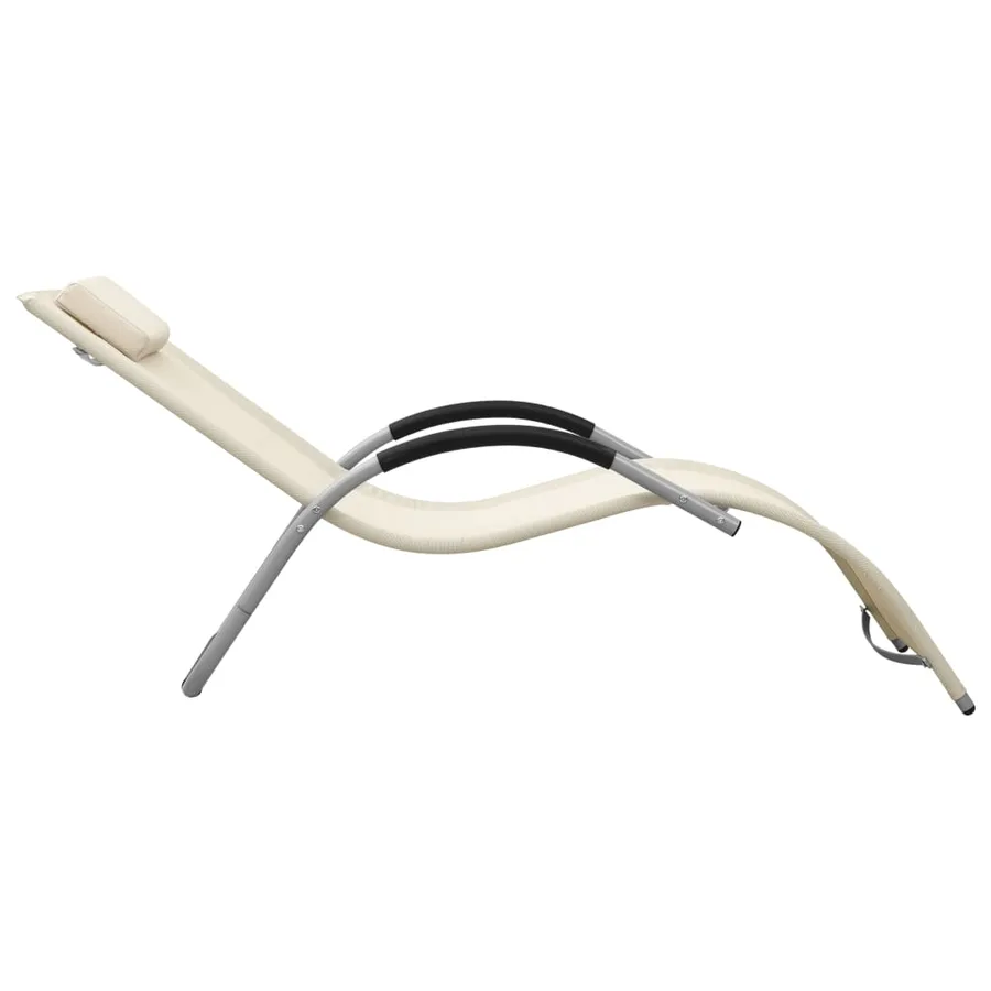 Chaise longue textilène crème et gris - 31