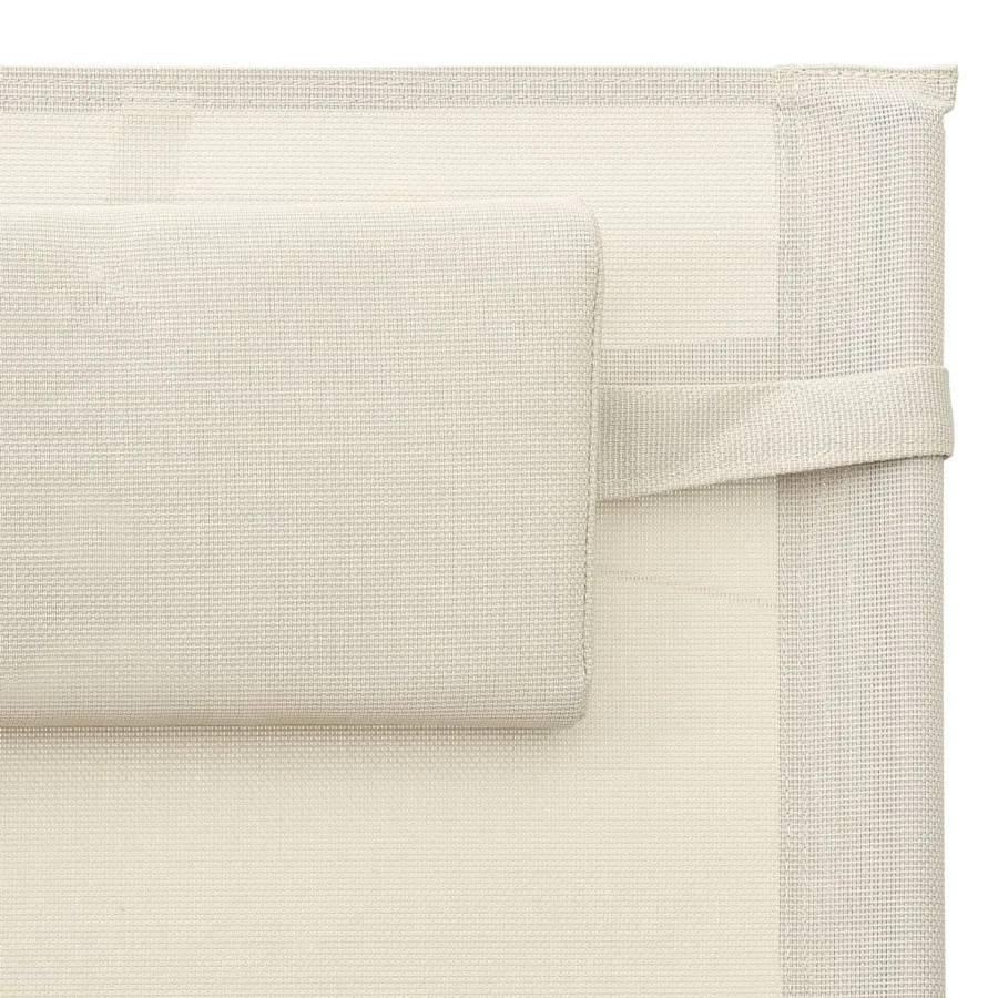 Chaise longue textilène crème et gris - 6