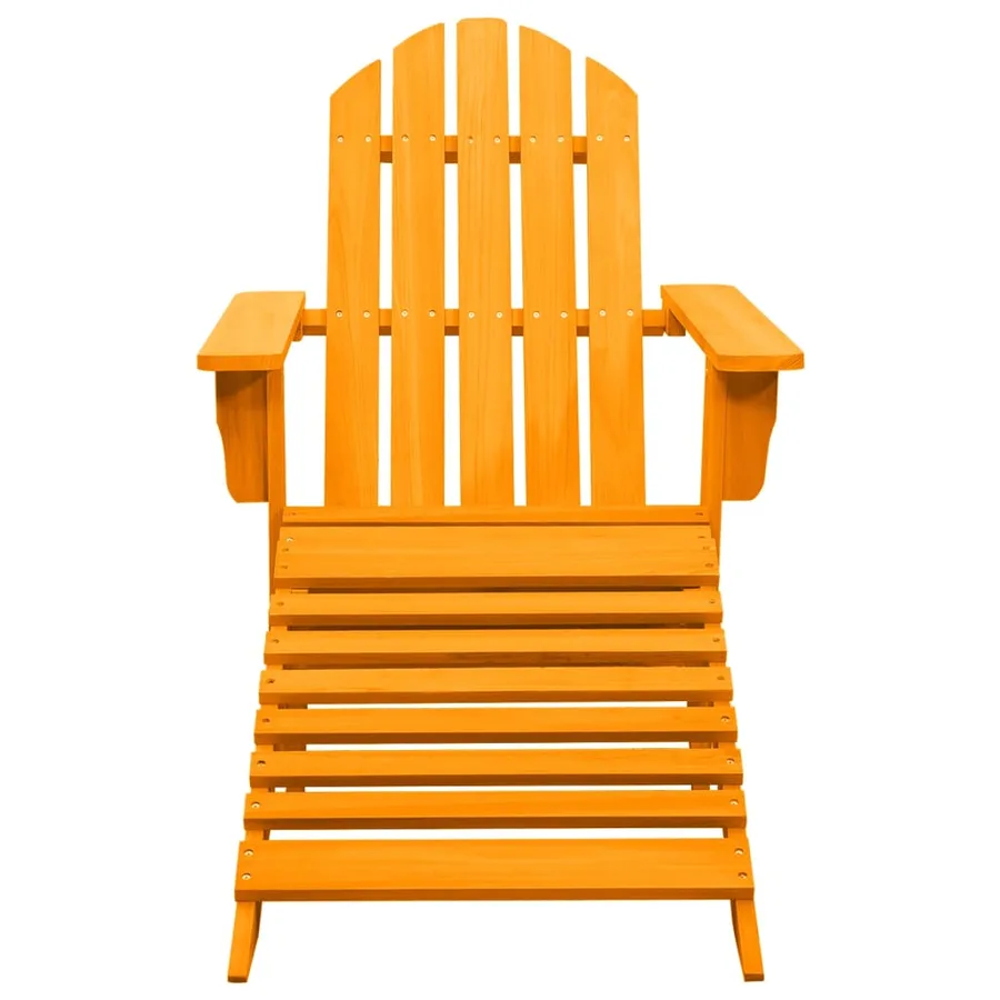 Chaise de jardin Adirondack avec pouf bois de sapin orange - 2