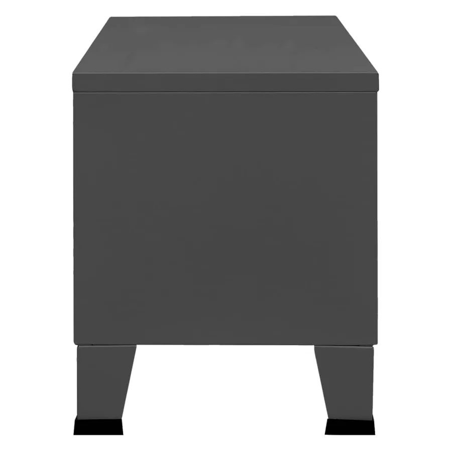 Meuble TV industriel Anthracite 105x35x42 cm Métal - 4