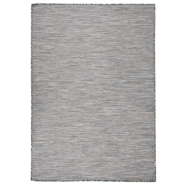 Tapis à tissage plat d'extérieur 140x200 cm Marron et bleu
