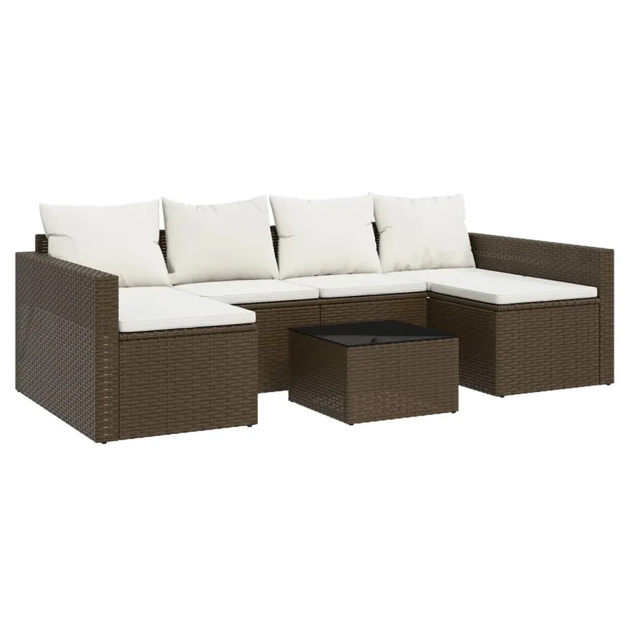 Salon de jardin 2 pcs avec coussins Marron Résine tressée - 2