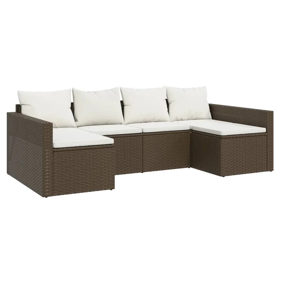 Salon de jardin 2 pcs avec coussins Marron Résine tressée - 3