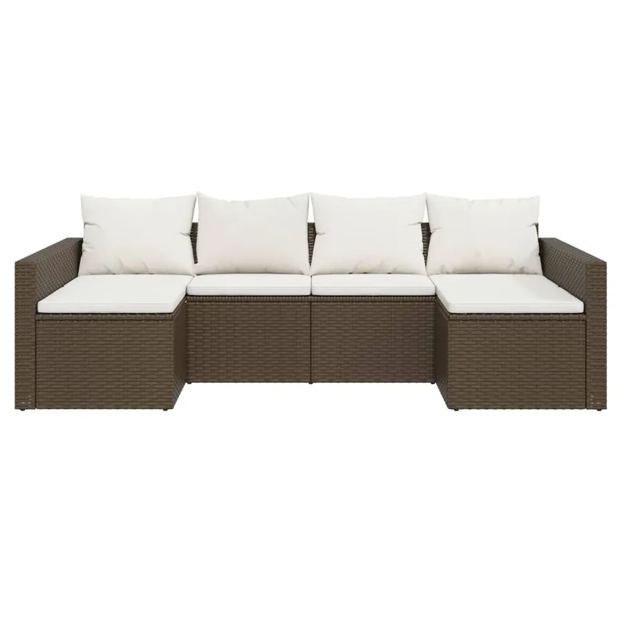 Salon de jardin 2 pcs avec coussins Marron Résine tressée - 4