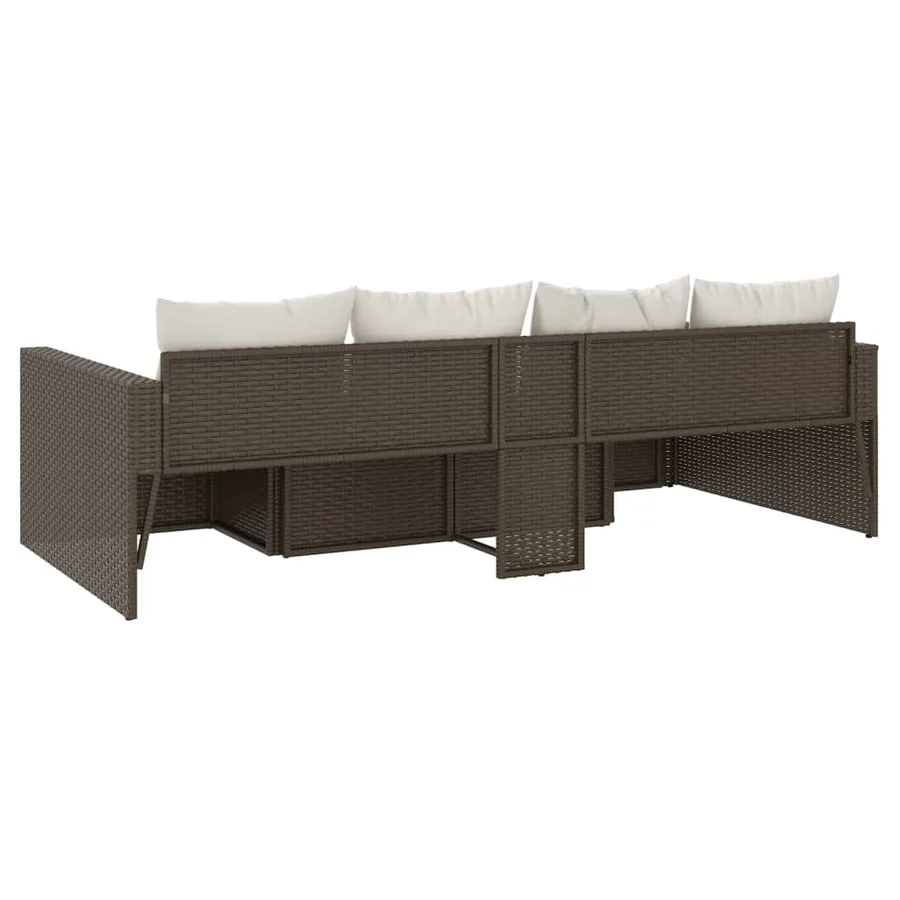 Salon de jardin 2 pcs avec coussins Marron Résine tressée - 6