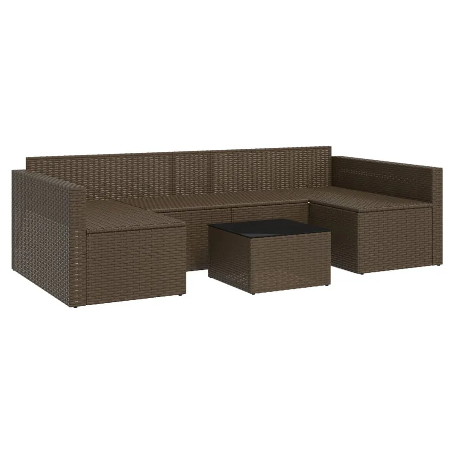 Salon de jardin 2 pcs avec coussins Marron Résine tressée - 7