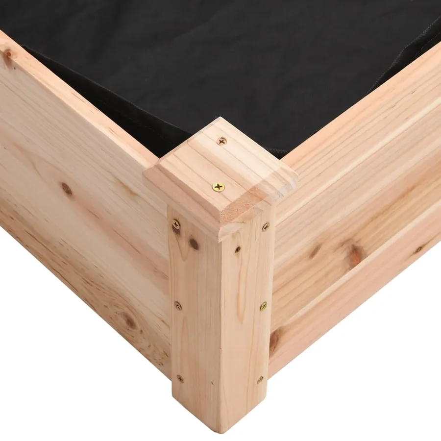 Lit surélevé de jardin doublure 240x60x25 cm bois massif sapin - 7