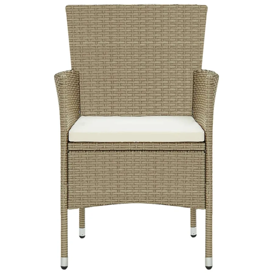 Ensemble à manger de jardin 11pcs Résine tressée Beige - 5