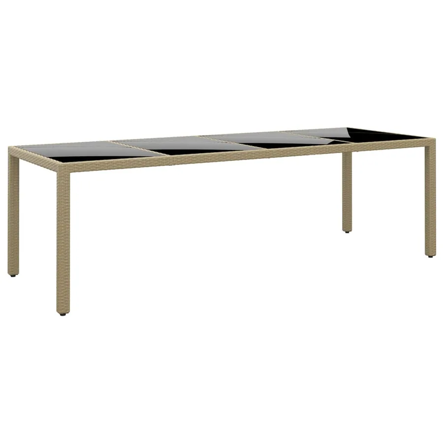 Ensemble à manger de jardin 11pcs Résine tressée Beige - 6