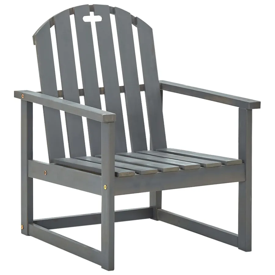 Chaises de jardin lot de 2 Gris Bois d'acacia solide - 2
