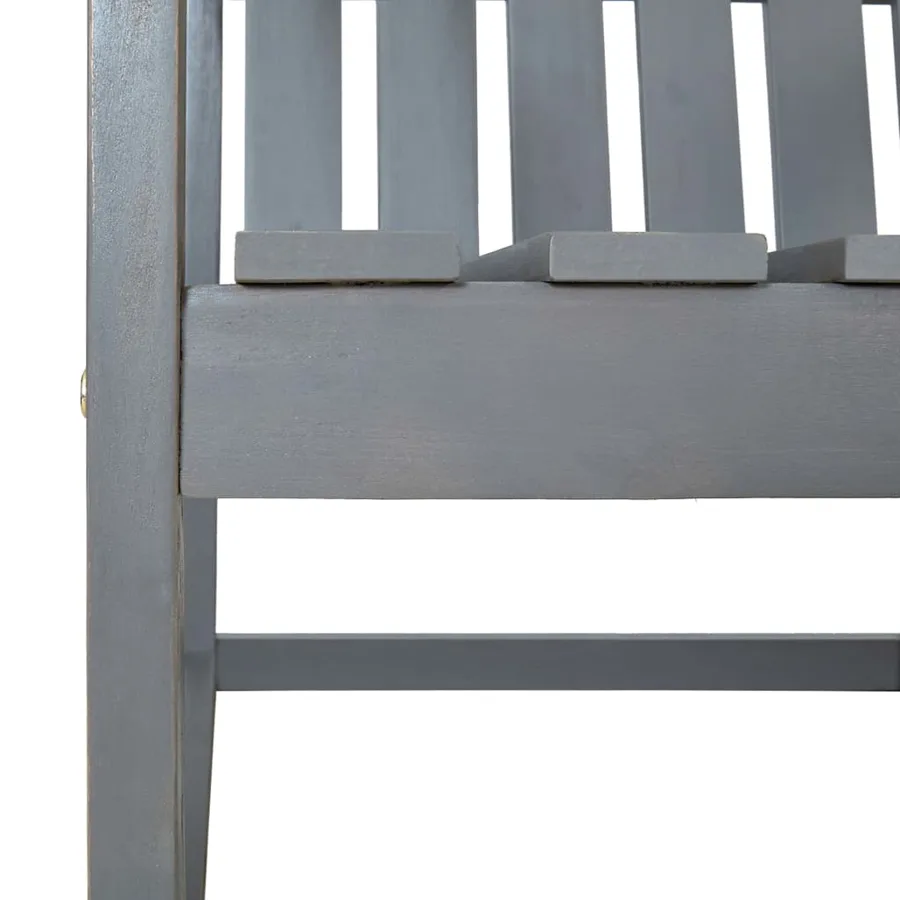 Chaises de jardin lot de 2 Gris Bois d'acacia solide - 6