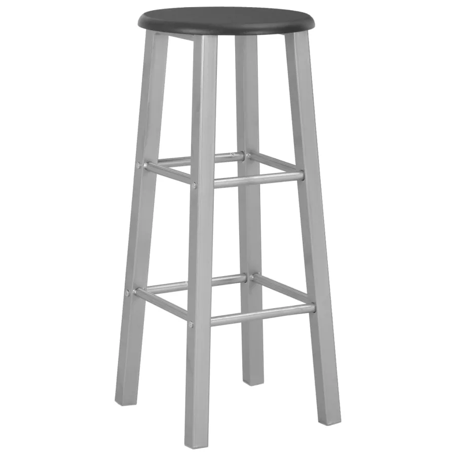 Tabourets de bar lot de 2 argenté MDF - 2