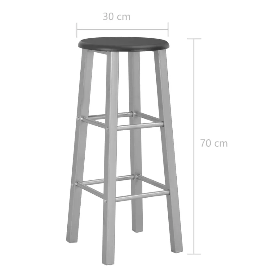 Tabourets de bar lot de 2 argenté MDF - 6