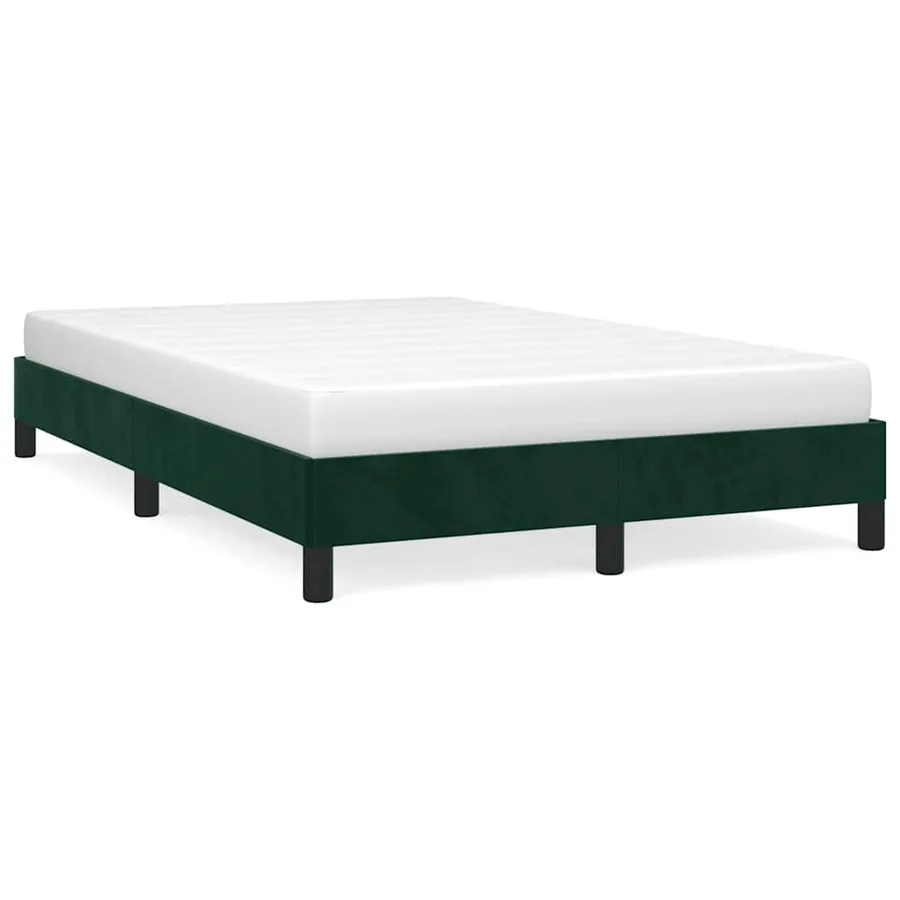 Cadre de lit sans matelas vert foncé 120x200 cm velours - 2