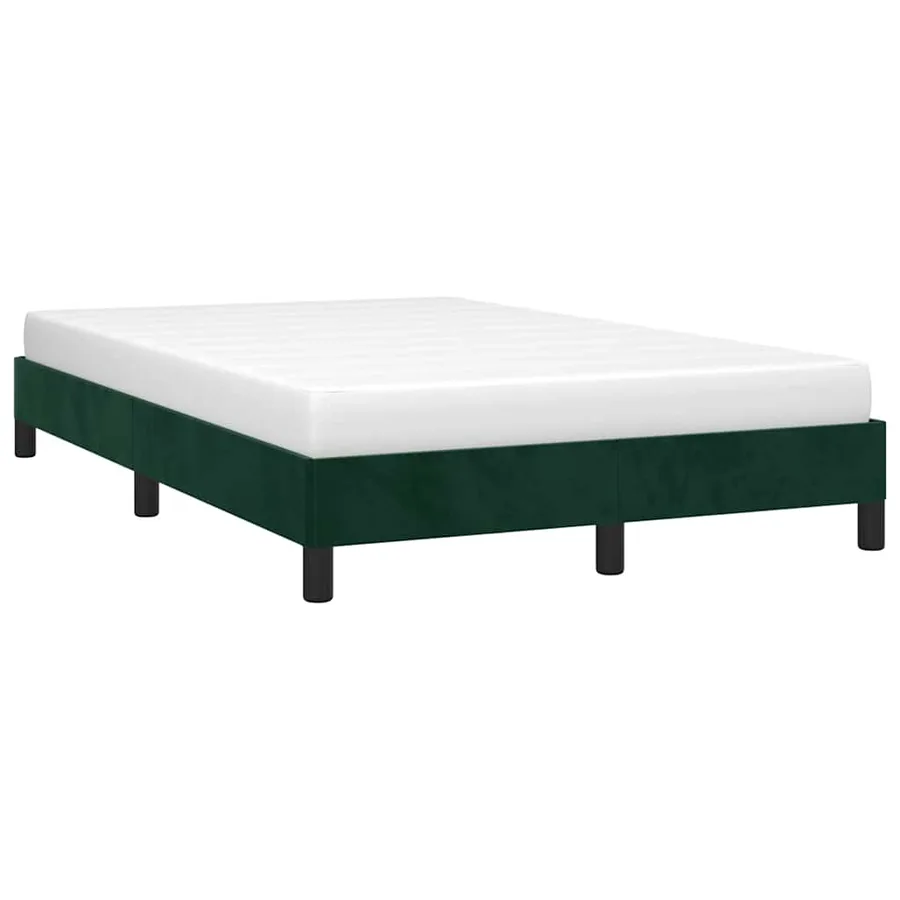 Cadre de lit sans matelas vert foncé 120x200 cm velours - 3
