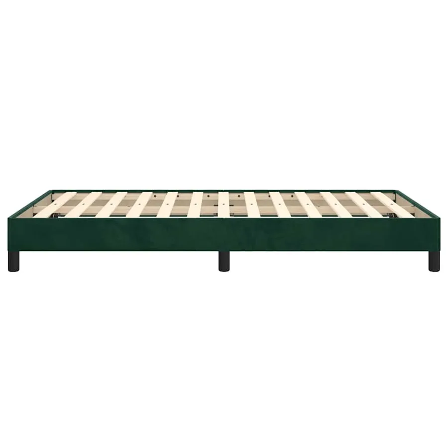 Cadre de lit sans matelas vert foncé 120x200 cm velours - 6