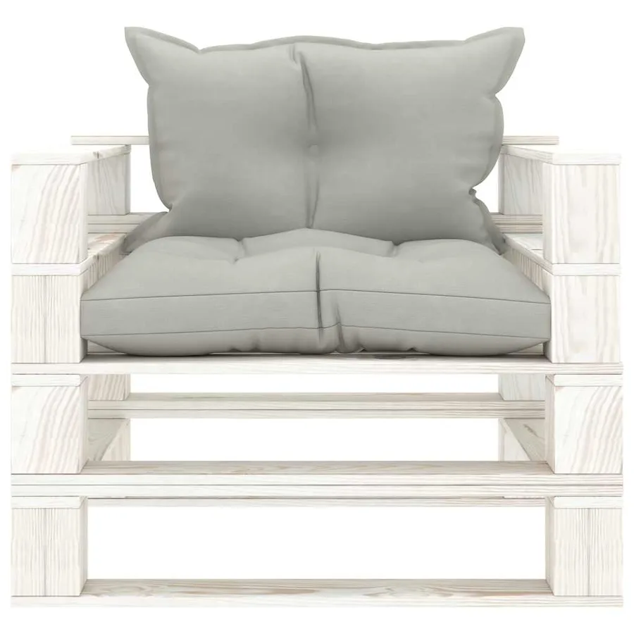 Canapé palette de jardin avec coussins taupe Bois - 2