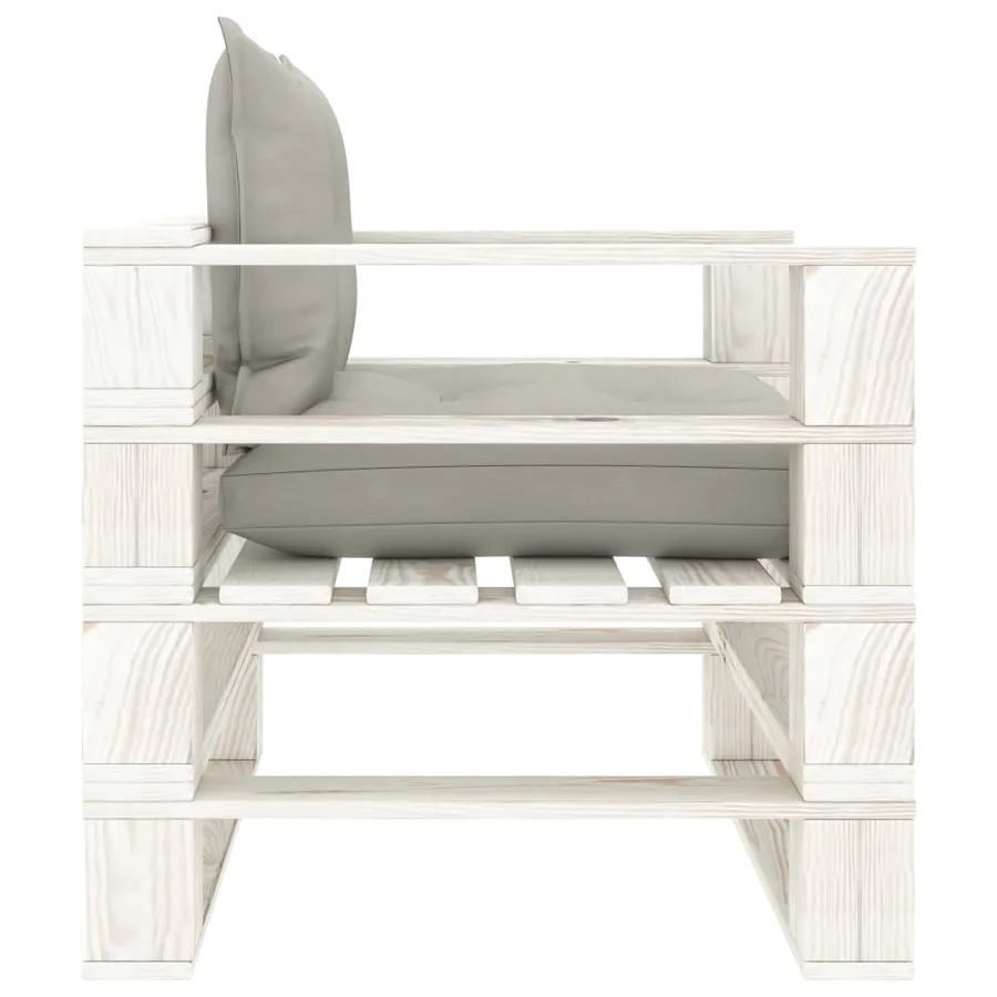 Canapé palette de jardin avec coussins taupe Bois - 3