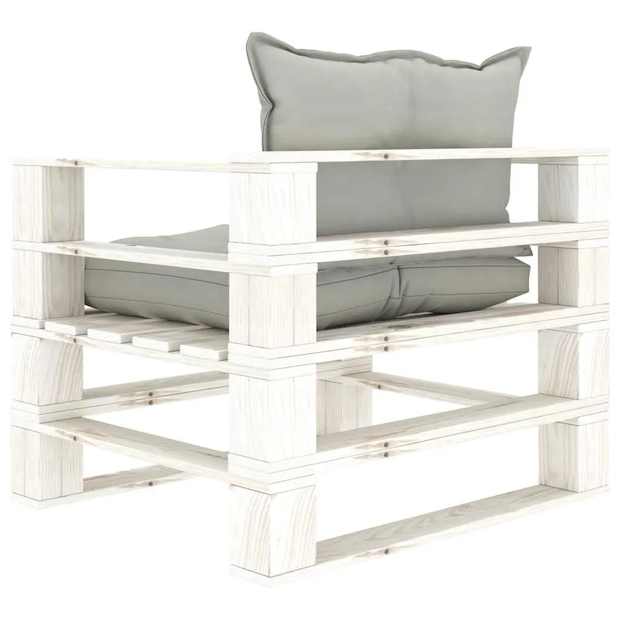 Canapé palette de jardin avec coussins taupe Bois - 4
