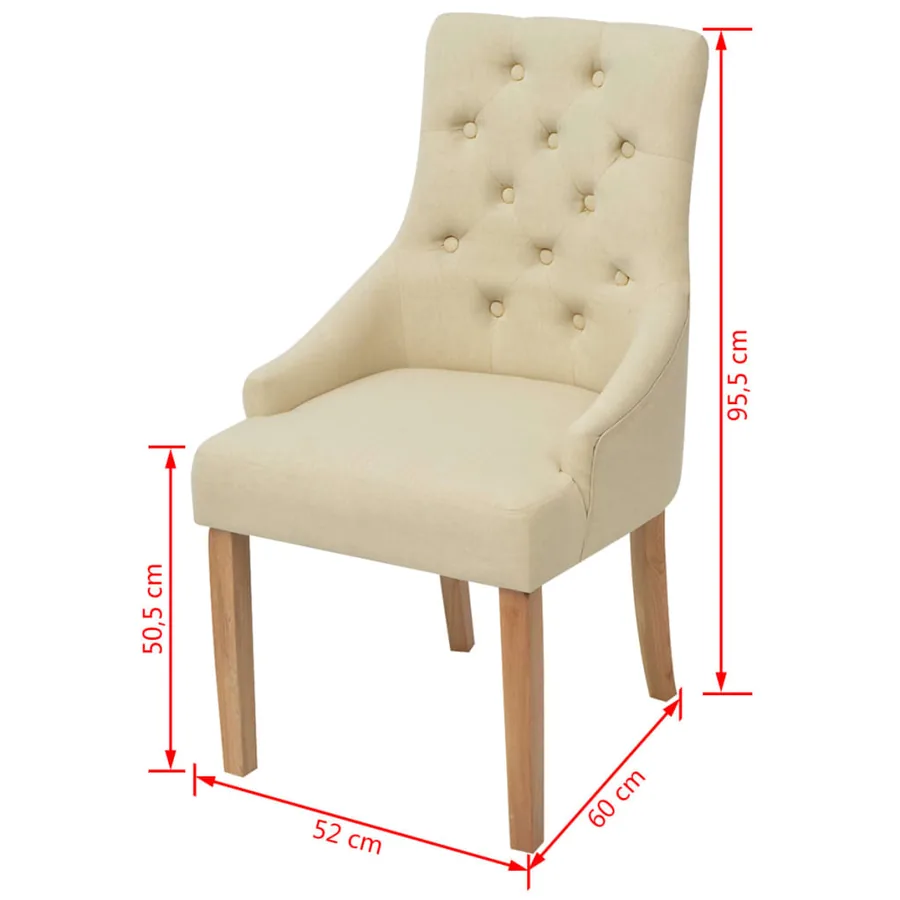 Chaises à manger lot de 6 crème tissu - 6