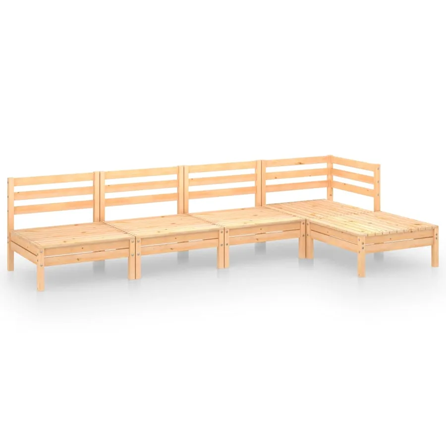 Salon de jardin 5 pcs Bois de pin massif - 2