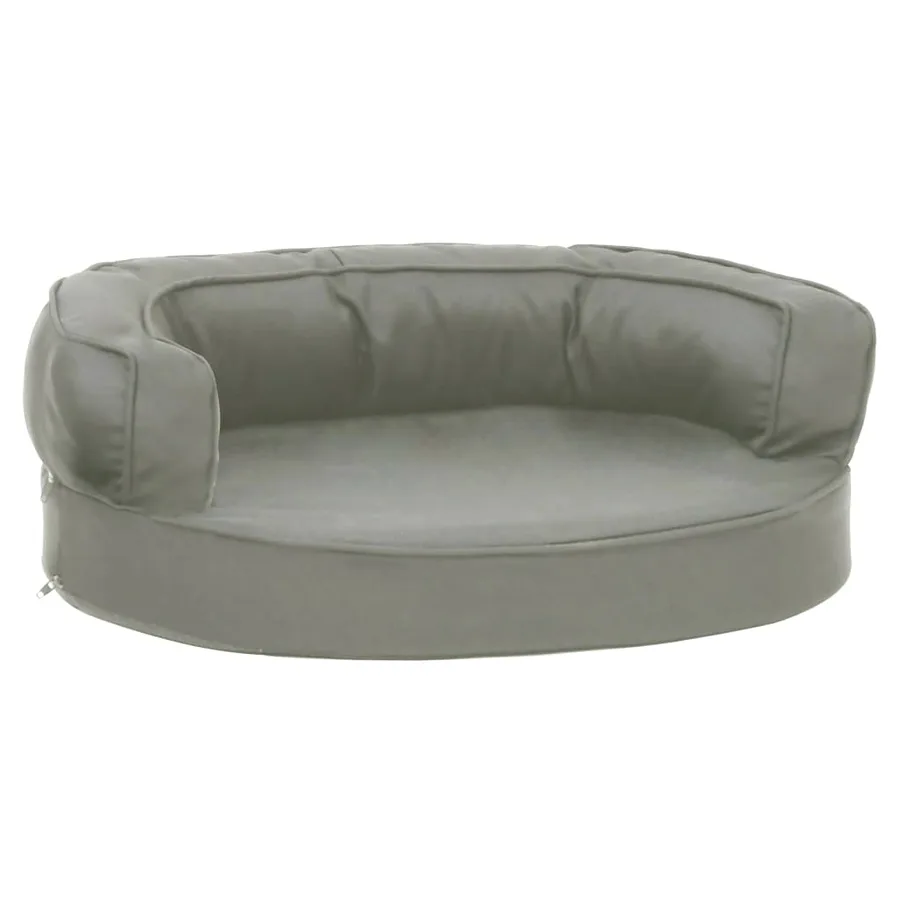 Matelas de lit ergonomique de chien 60x42 cm Aspect de lin Gris - 2