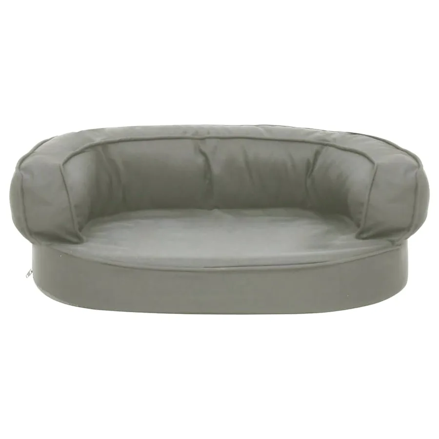 Matelas de lit ergonomique de chien 60x42 cm Aspect de lin Gris - 3