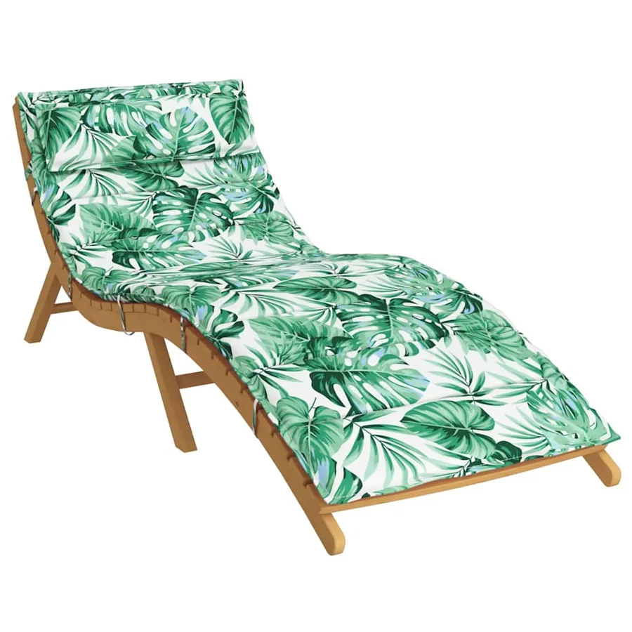 Coussin de chaise longue motif de feuilles 180x60x4 cm - 3