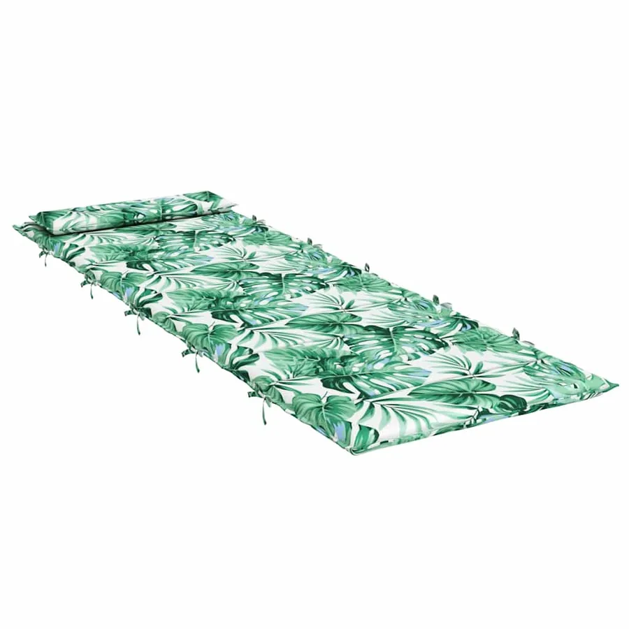 Coussin de chaise longue motif de feuilles 180x60x4 cm - 4