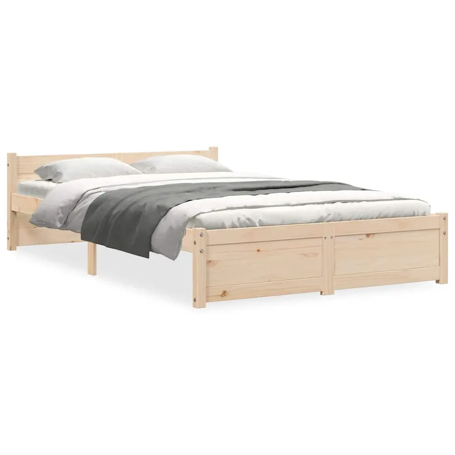 Cadre de lit sans matelas bois massif 120x200 cm - 2