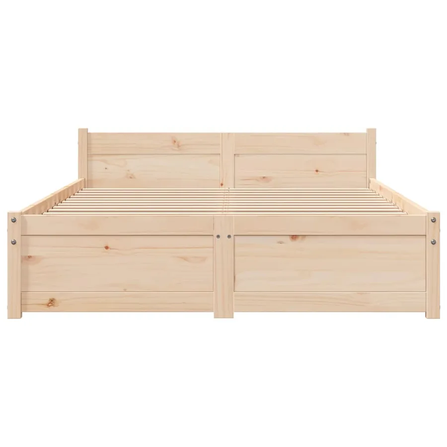 Cadre de lit sans matelas bois massif 120x200 cm - 4