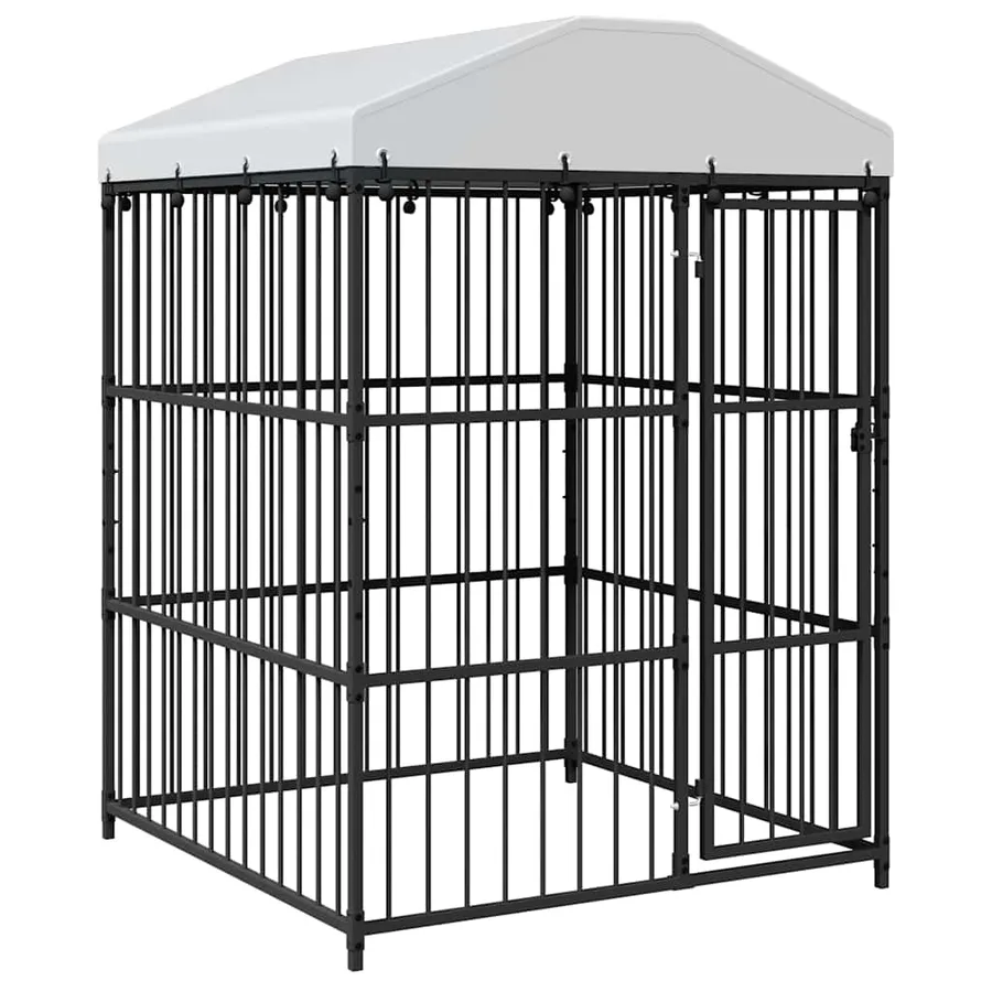 Chenil d'extérieur avec toit pour chiens 150x150x210 cm - 2