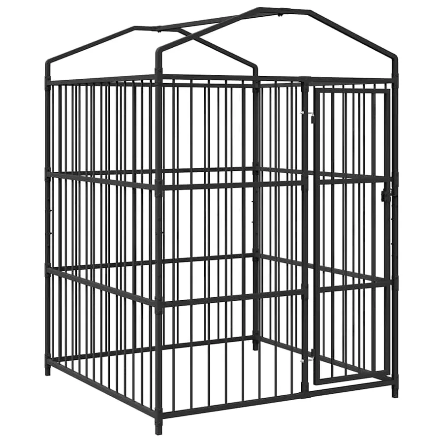 Chenil d'extérieur avec toit pour chiens 150x150x210 cm - 3