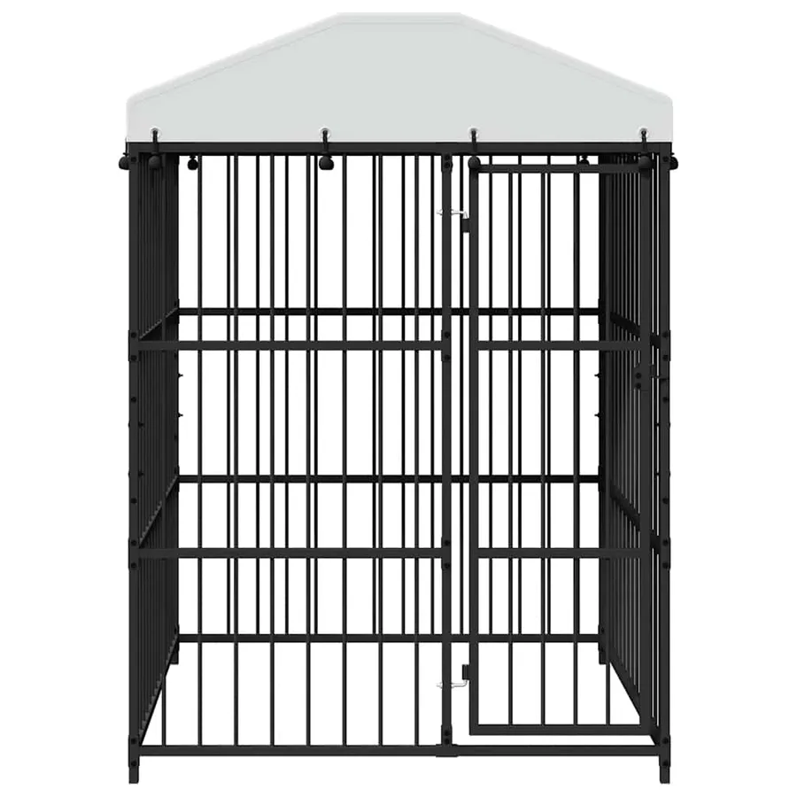 Chenil d'extérieur avec toit pour chiens 150x150x210 cm - 4