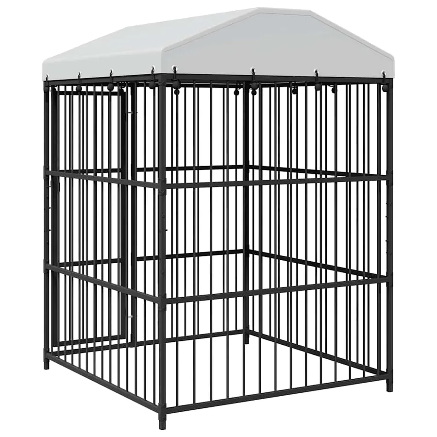 Chenil d'extérieur avec toit pour chiens 150x150x210 cm - 6