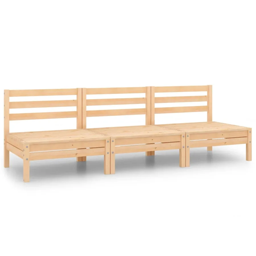 Salon de jardin 3 pcs Bois de pin massif - 2