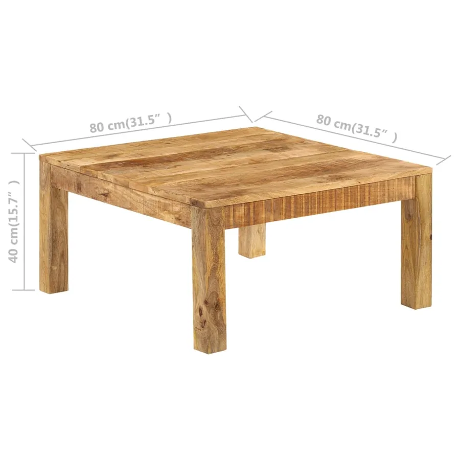 Table basse 80x80x40 cm Bois de manguier massif - 9