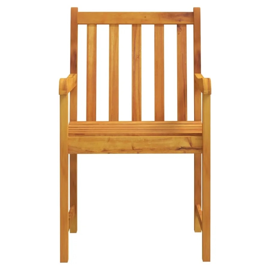 Chaises de jardin 2 pcs Naturel Bois d'Acacia Massif - 4