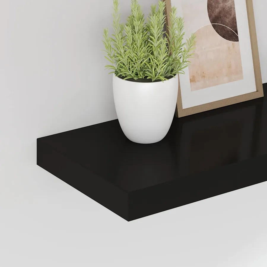 Étagère flottante murale noir 80x23,5x3,8 cm MDF - 4