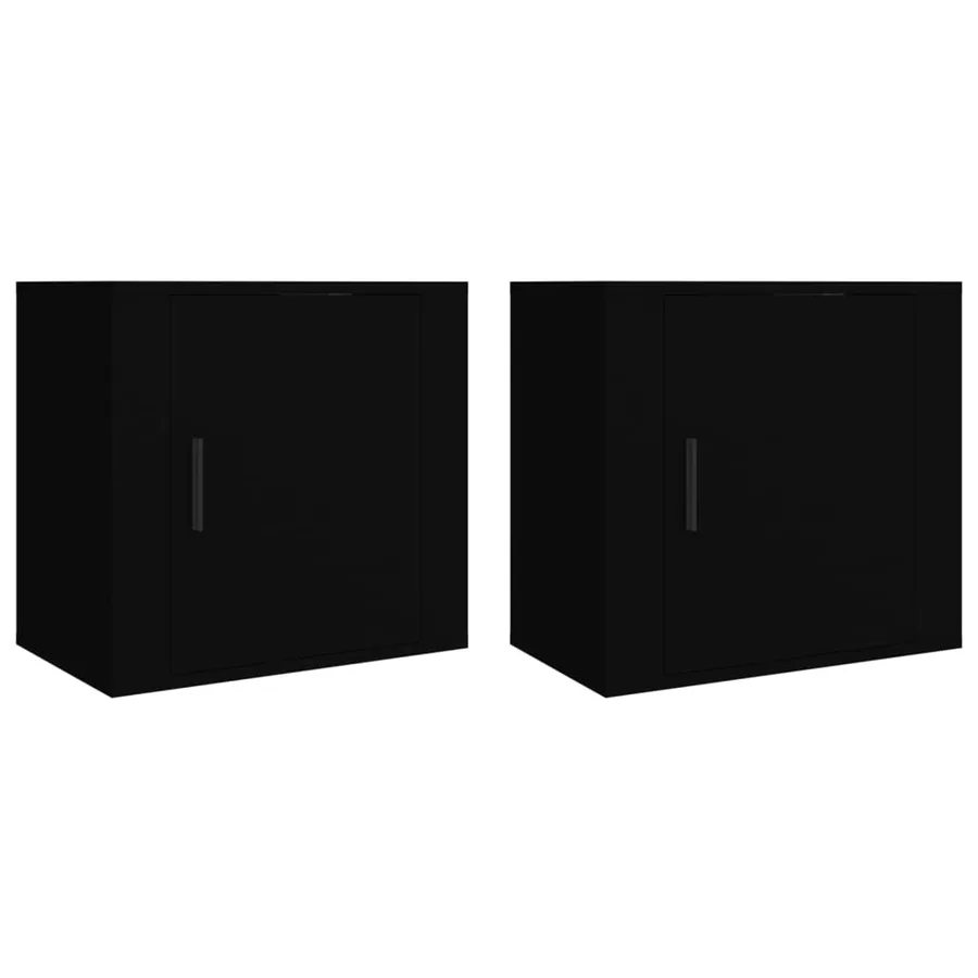 Tables de chevet murales 2 pcs Noir 50x30x47 cm - 2