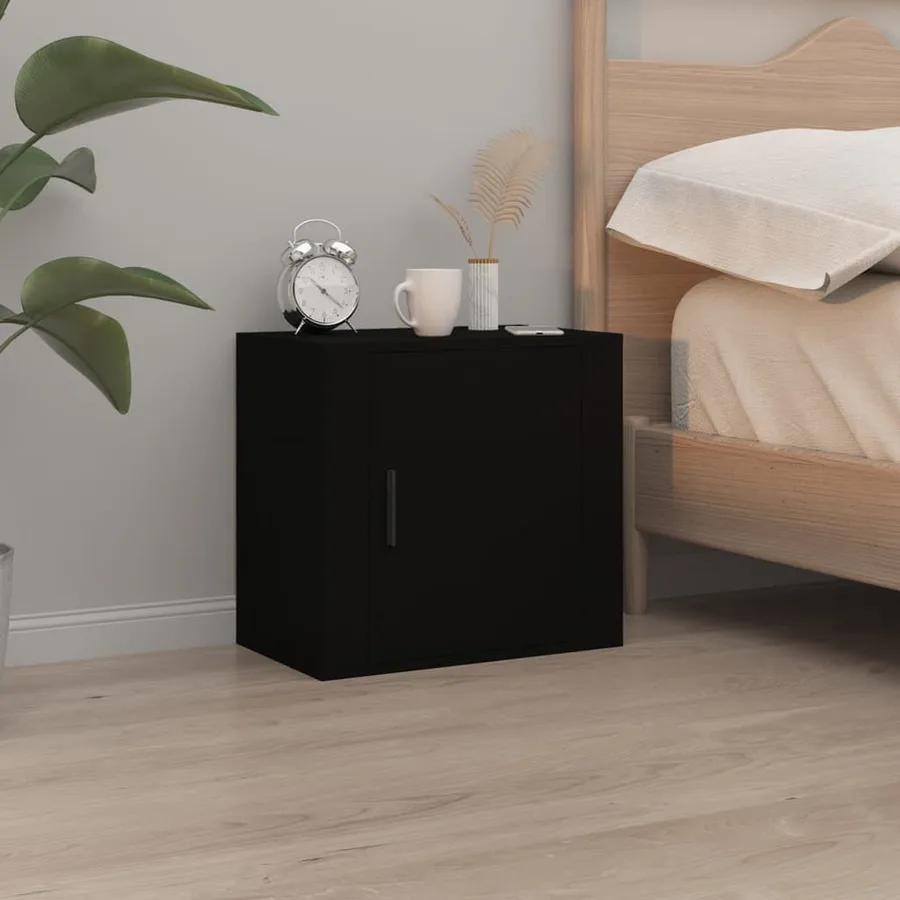 Tables de chevet murales 2 pcs Noir 50x30x47 cm - 3
