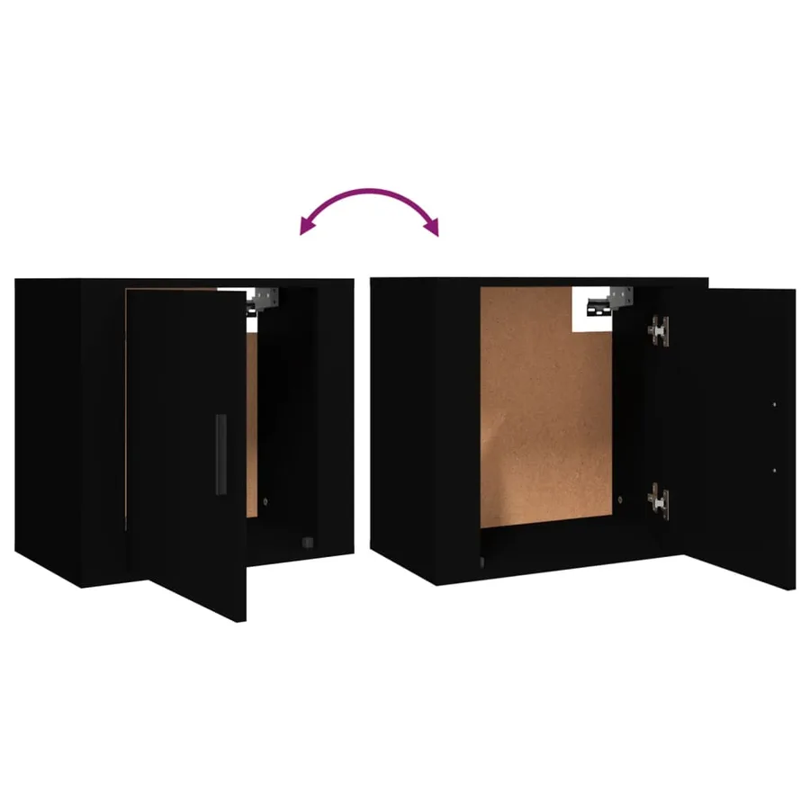 Tables de chevet murales 2 pcs Noir 50x30x47 cm - 9