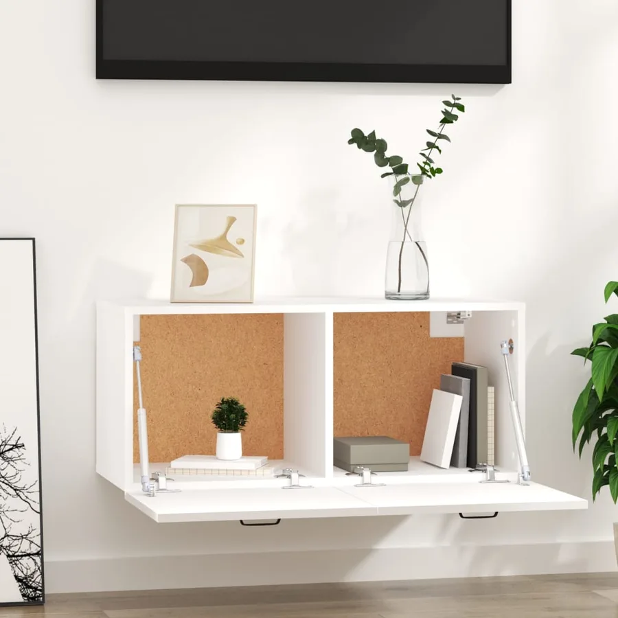 Armoire murale blanc 80x36,5x35 cm bois d'ingénierie - 3