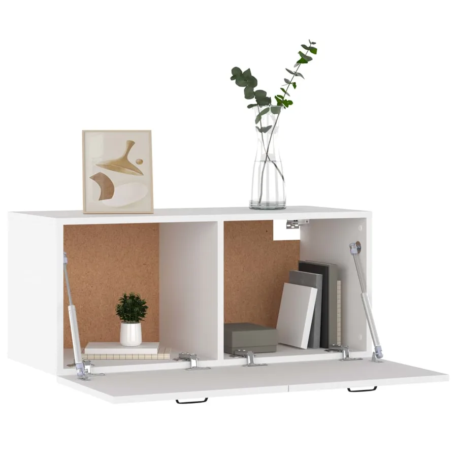 Armoire murale blanc 80x36,5x35 cm bois d'ingénierie - 4