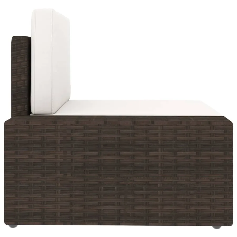 Salon de jardin 5 pcs avec coussins Marron Résine tressée - 10