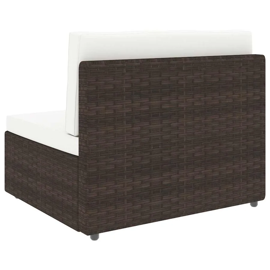 Salon de jardin 5 pcs avec coussins Marron Résine tressée - 5