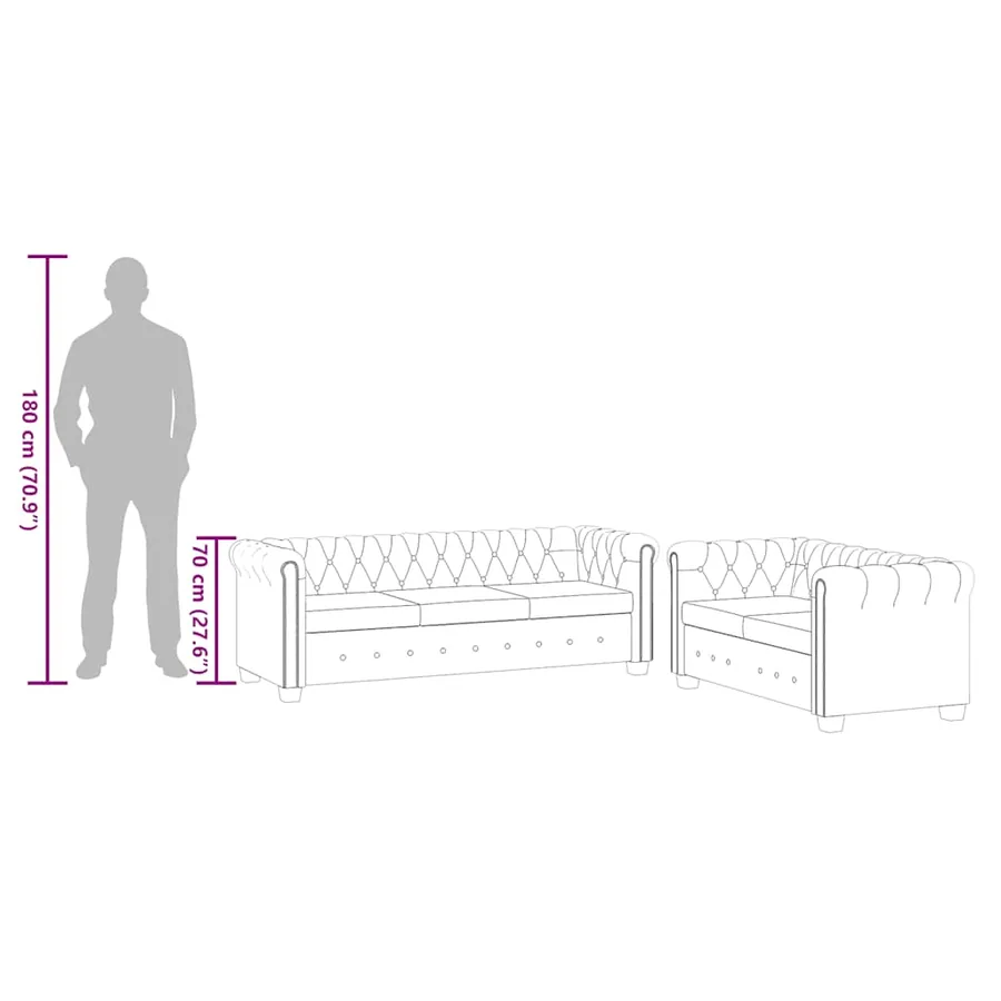 Canapé Chesterfield à 2 places et à 3 places blanc - 16