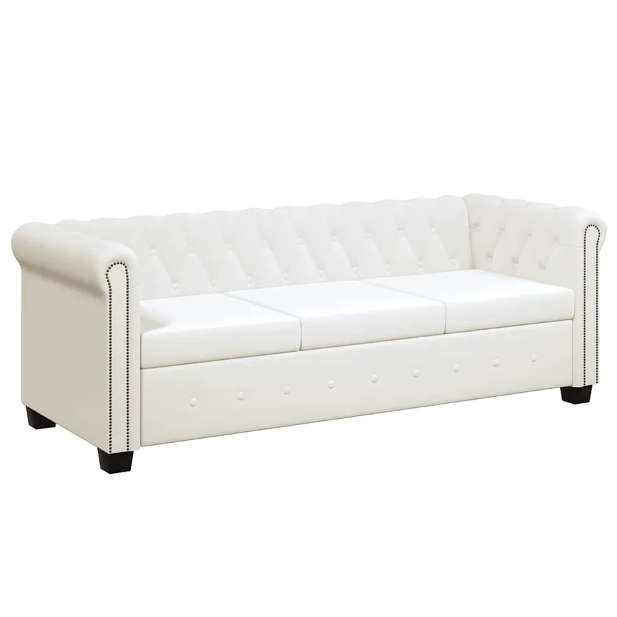 Canapé Chesterfield à 2 places et à 3 places blanc - 3